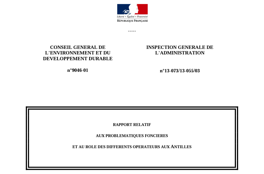 page d'accueil du rapport